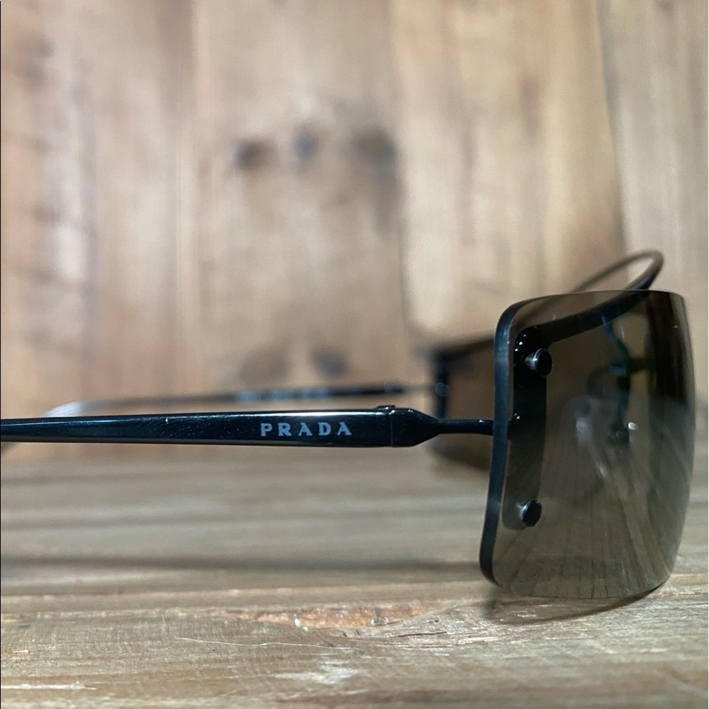 Prada Rectangle Sunglasses Black - image 5